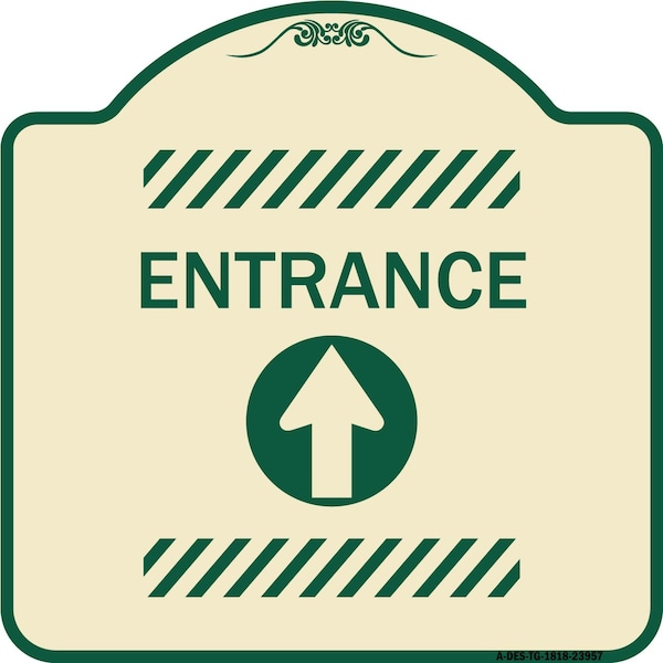 Signmission Flex Post Entrance W/ Straight Ahead Arrowfor Flex Paddle Alum Sign, 18" L, 18" H, TG-1818-23957 A-DES-TG-1818-23957 - main